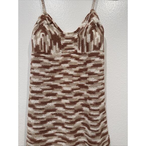 Lusana Keira Crochet Midi Dress Women’s Size 4 Sexy Slit Sexy Coastal Vacation - Picture 2 of 8